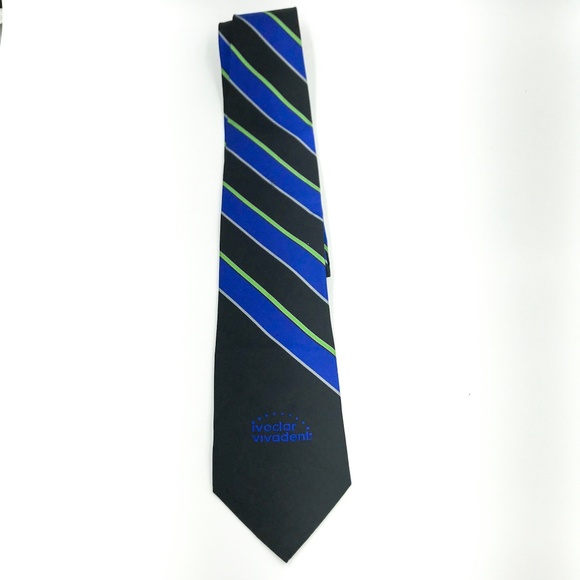 Reine Seide Black  Striped Silk Necktie - Picture 1 of 6